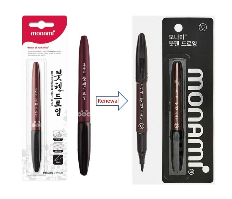 Monami 3pcs Monami Calligraphy Brush Pen, Training Drawing Tip, Kanji Tip Pen - Image 2